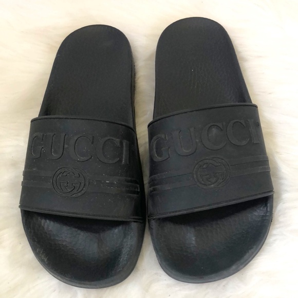Gucci Black Rubber Slides sz38 w/C.O.A. main image 7